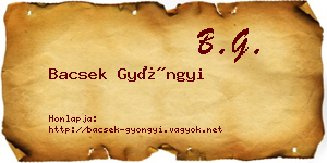 Bacsek Gyöngyi névjegykártya
