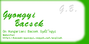gyongyi bacsek business card